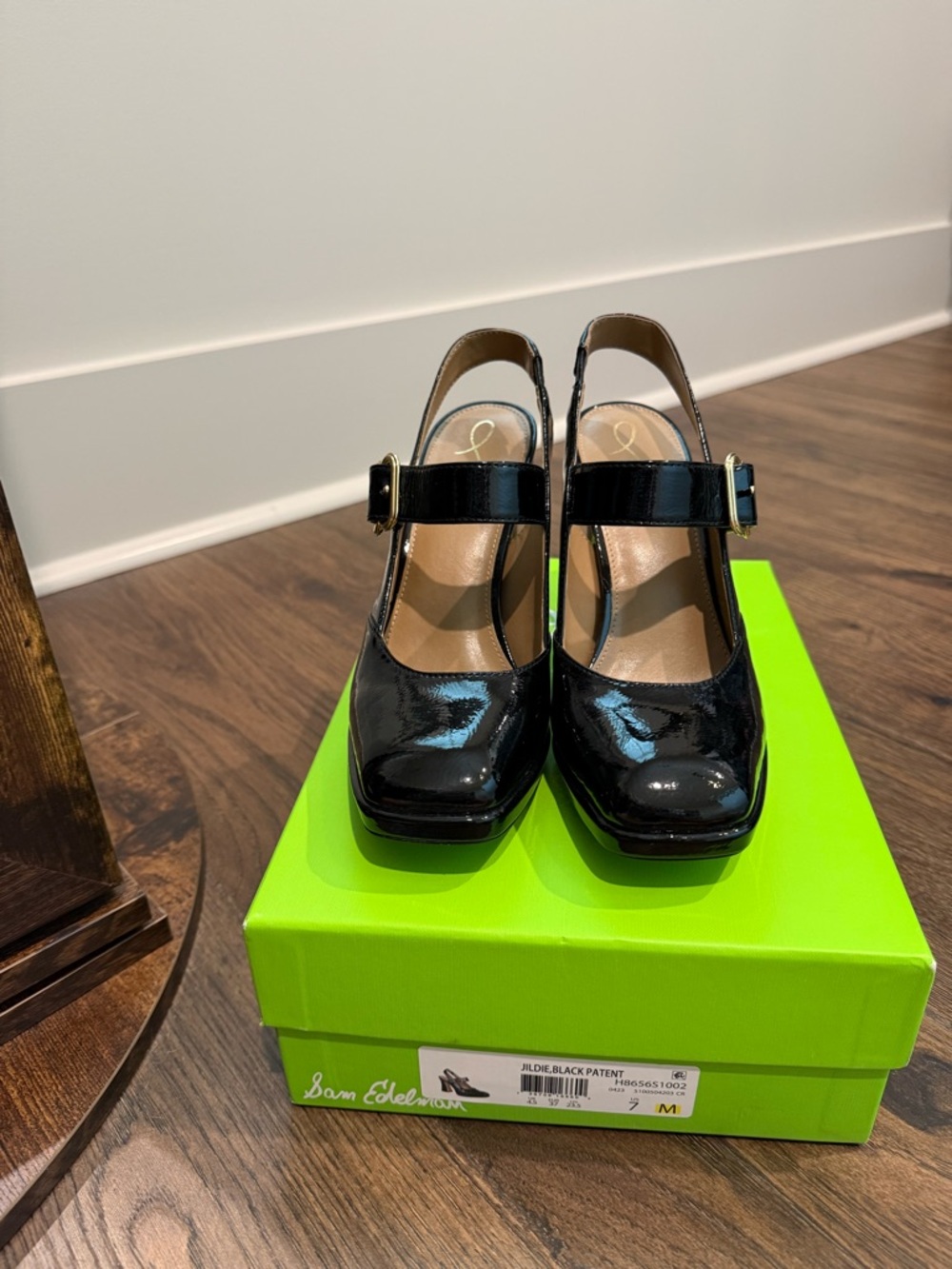 Sam Edelman Black Patent Mary Jane Slingback Pumps